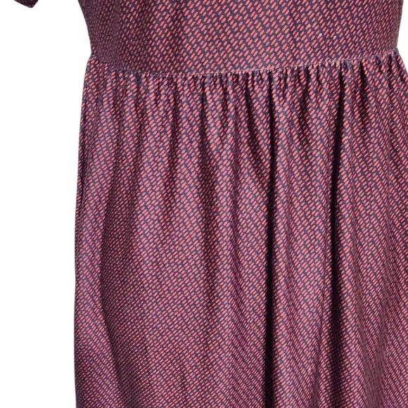 Suzanne Betro Maxi Dress Size Small Red Blue Short Sleeve Knit Casual Stretch - Picture 7 of 10